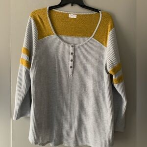 Maurices grey and mustard long sleeve tee